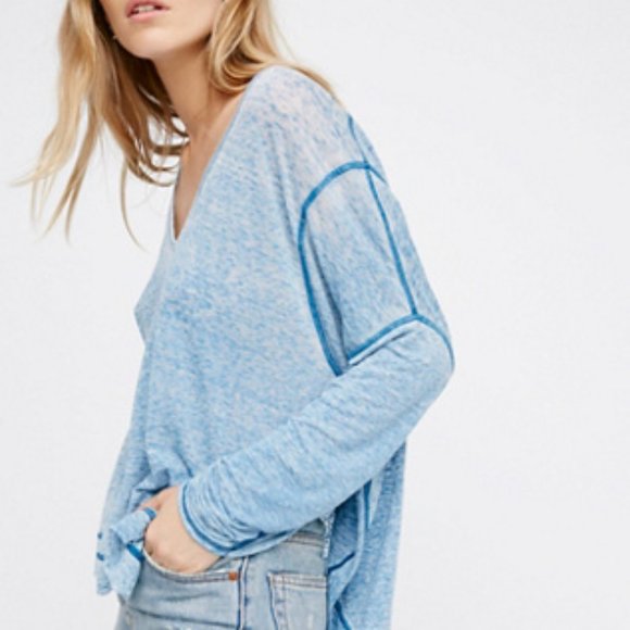 Free People Tops - FREE PEOPLE 'We The Free' blue long sleeve!
